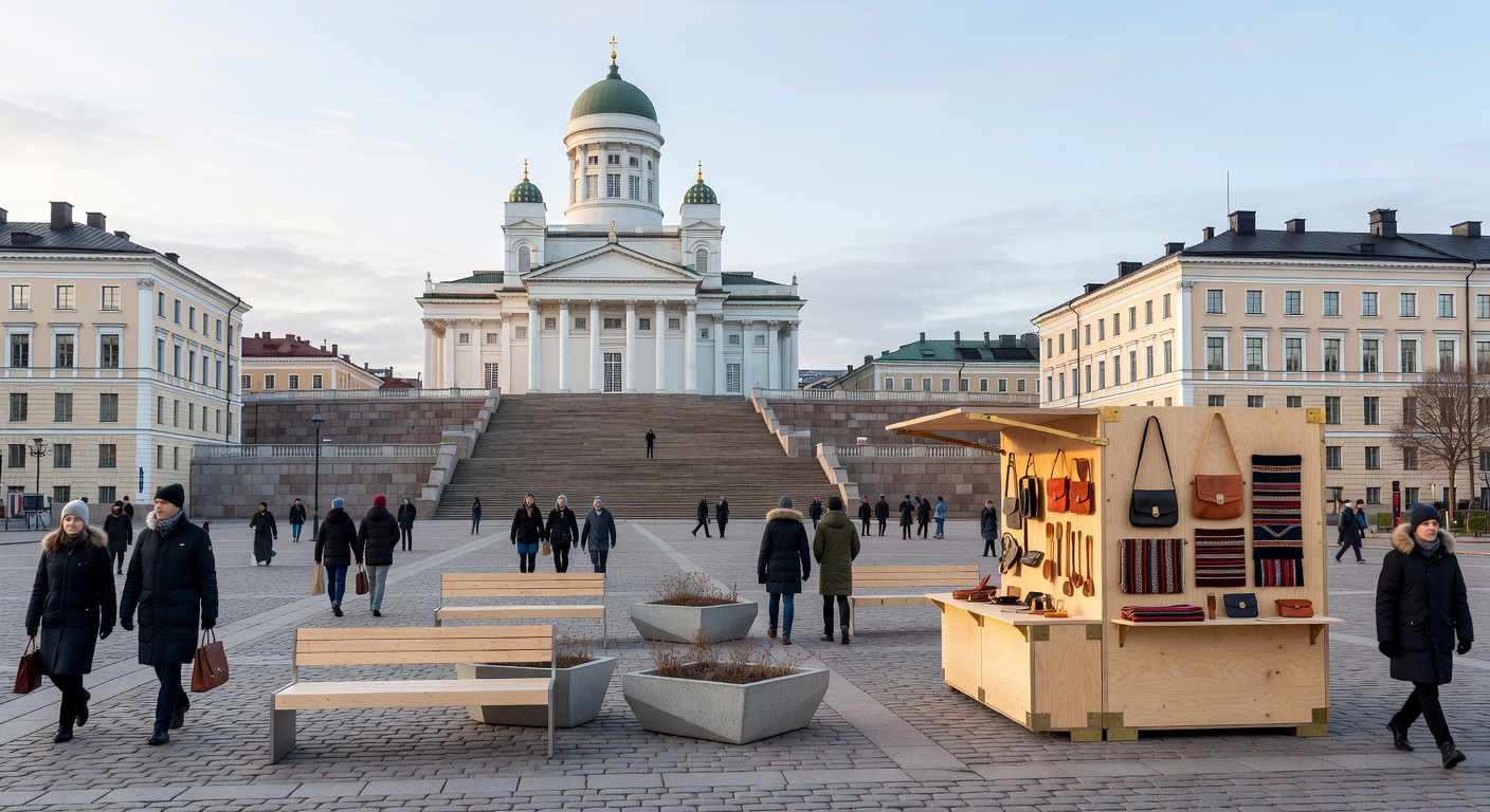 Helsinki cathedral standing proudly over the city square