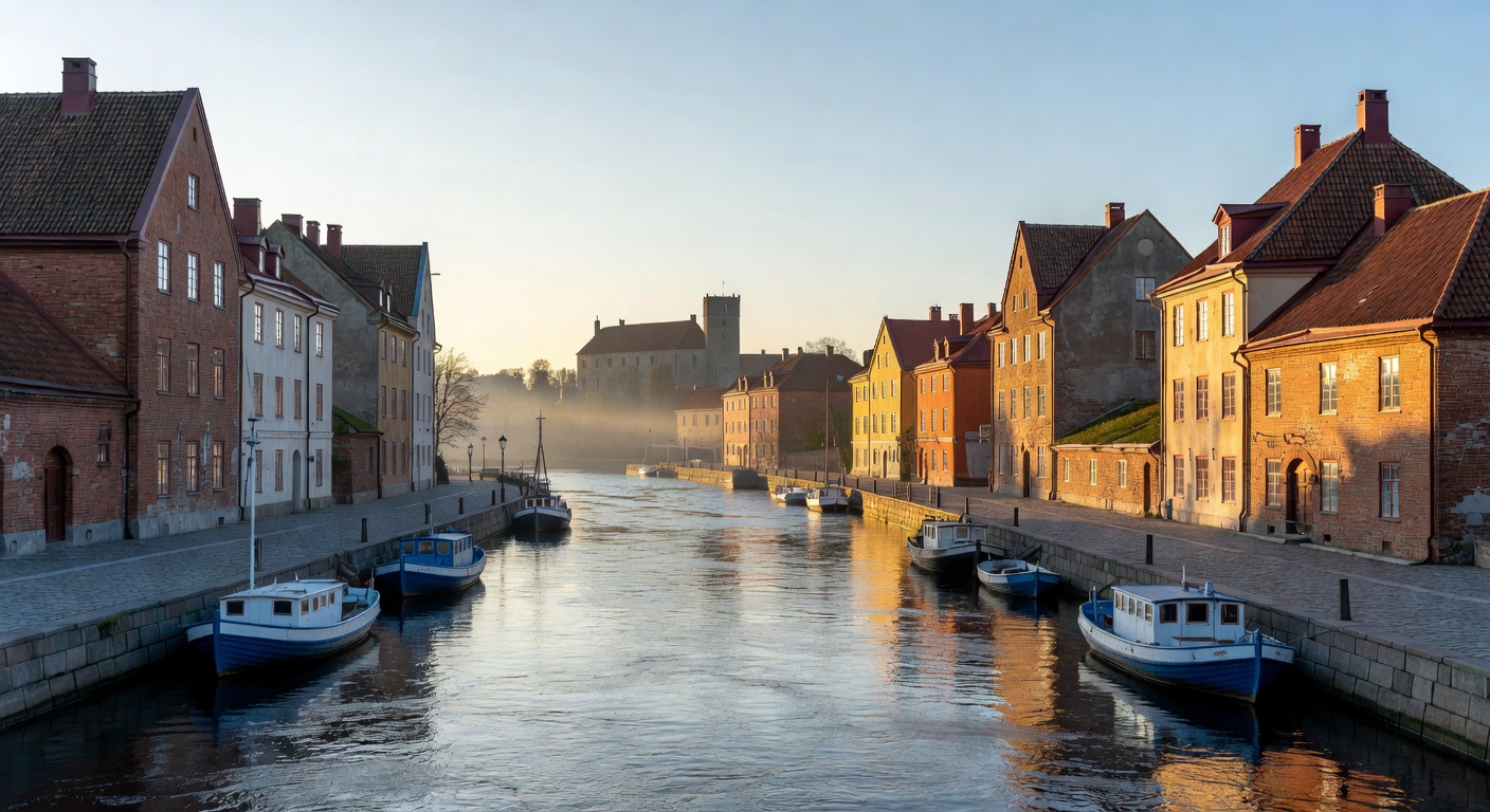 River Aura flowing through the historic city of Turku