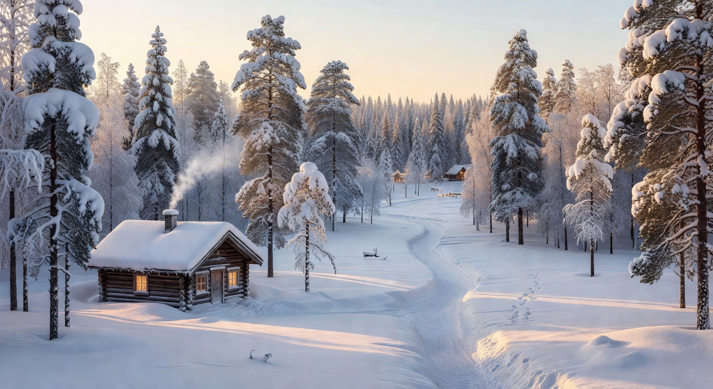 Winter wonderland in Rovaniemi, the official hometown of Santa Claus